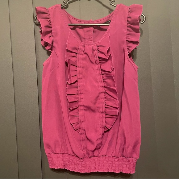 Tokito Tops - Magenta ruffled blouse - Tokito size 10
